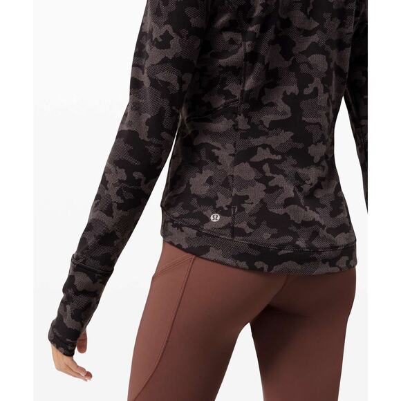 LULULEMON Close to Crossing Long Sleeve Sz 6 Heritage Camo Jacquard Black Lunar - Picture 4 of 8